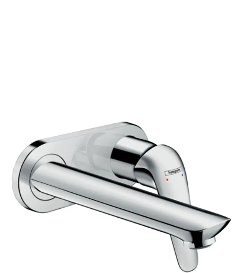 Hansgrohe Einhebel-Waschtischmischer in Chrom, wandmontiert, mit einem Auslauf. Design für Unterputzinstallation.
